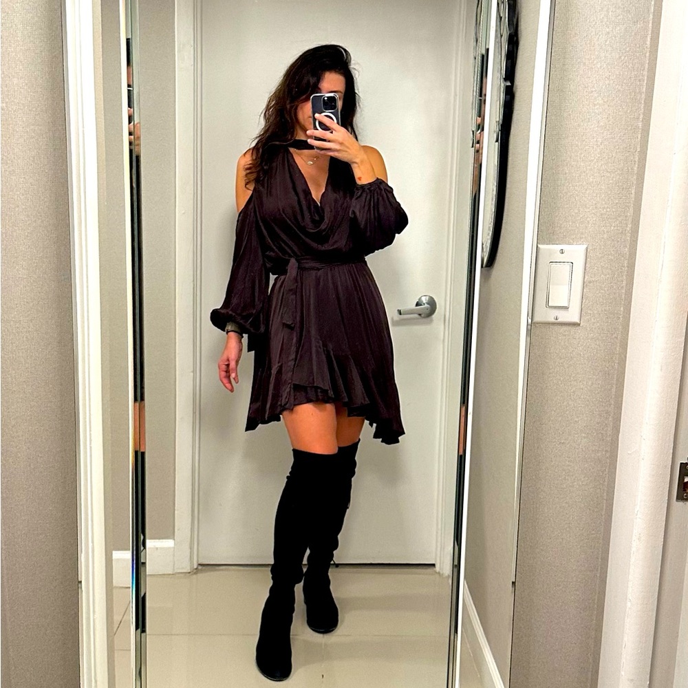 Zimmermann Wrap Silk Dress in Burgundy - Size AU1